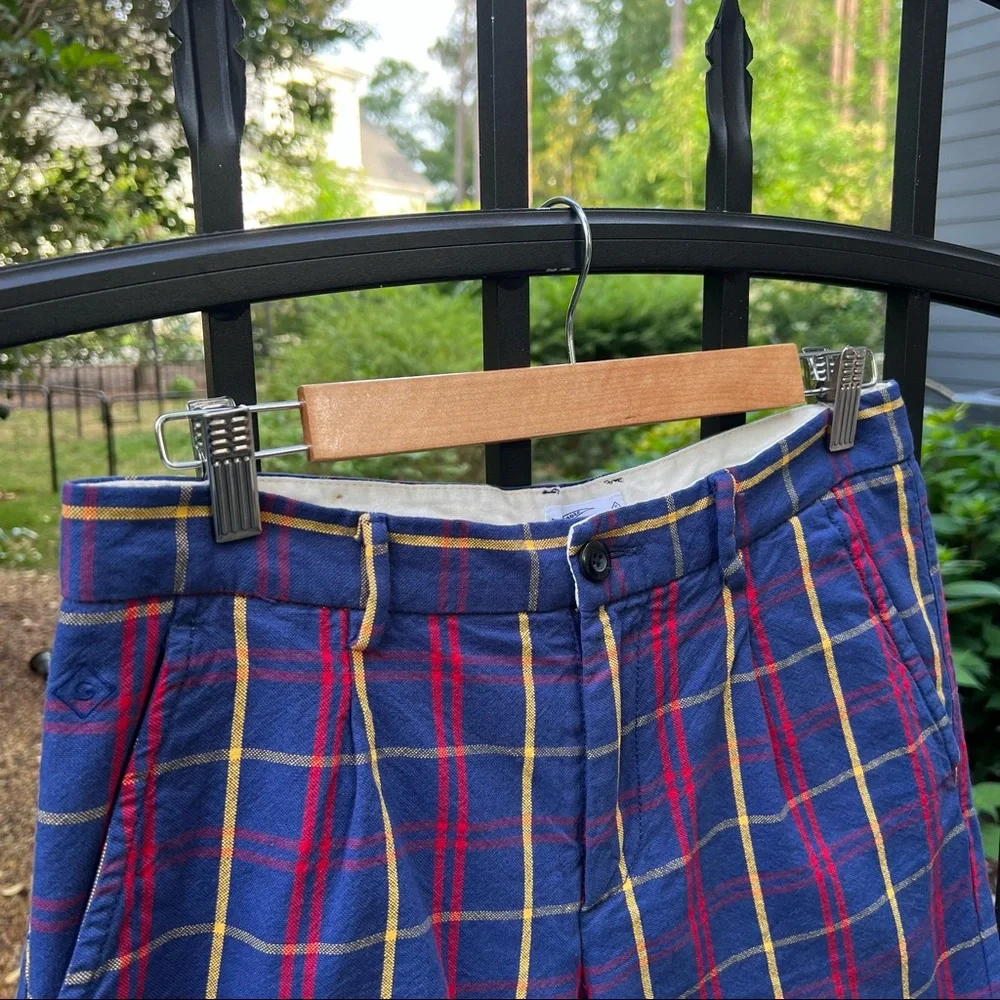 Gant Rugger 9” Plaid Cotton‎ Shorts Blue/Red/Yellow Like New
